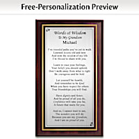 Grandson's Words Of Wisdom Personalized Wall Decor