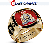 "Pride Of Canada" 14K Gold-Plated Ring With RCMP Insignia