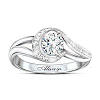 "Always Near Me" White Topaz Remembrance Ring