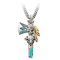 "Pride Of The West" Turquoise Inlay Men's Pendant Necklace