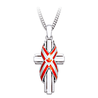 God Bless Canada Religious Cross Pendant Necklace