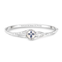 Diamond And Cultured Pearl God's Loving Embrace Bracelet
