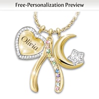 Personalized Charm Necklace And Poem Card For Granddaughter