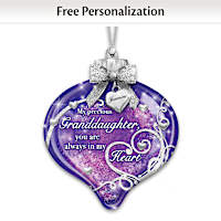 Illuminated Granddaughter Ornament With Personalized Charm
