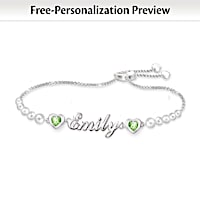 Birthstone My Treasured Granddaughter Personalized Bracelet