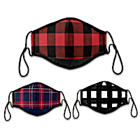 3 Buffalo Plaid Adult Face Masks