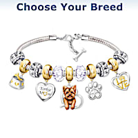 "Dog Mom" Charm Bracelet: Choose Your Breed