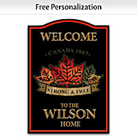 Strong & Free Personalized Welcome Sign