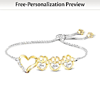 Paw Prints On My Heart Personalized Bracelet