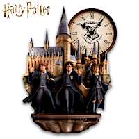 HARRY POTTER Wall Clock With Illuminating HOGWARTS Windows