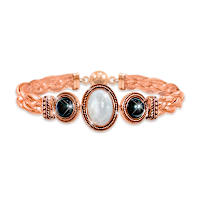 2.5-Carat Mother Of Pearl And 1-Carat Onyx Copper Bracelet