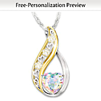 1.36-Carat Rainbow Bridge Personalized Pendant Necklace