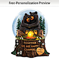 Together We Are Happy Campers Personalized Glitter Globe