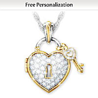 Heart-Shaped Locket Necklace Personalized With Up To 7 Names