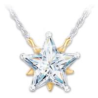 4.5-Carat Simulated Diamond Shining Star Daughter Necklace