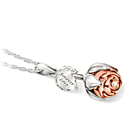 Rose Of Love Diamond Pendant Necklace With "Blooming" Petals