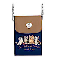 J&#252;rgen Scholz "Charming Cats" Crossbody Cell Phone Bag