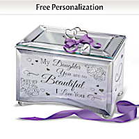 Mirrored Music Box For Daughter With Personalized Charm