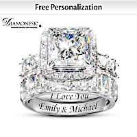 20 Carats Of Brilliance Personalized Bridal Ring Set