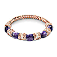 "Strength Of Amethyst" Copper Stretch Bracelet