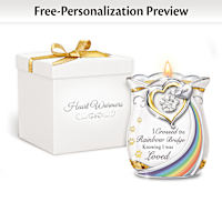"Rainbow Bridge" Personalized Pet Remembrance Candleholder