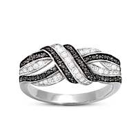 Genuine Black And White Diamond Charisma Ring