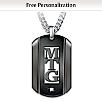 "I Love You My Grandson" Laser-Cut Personalized Dog Tag