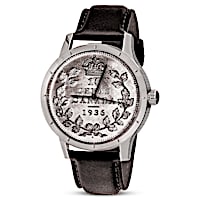 1936 Canadian Dot Dime-Inspired Men's Leather Watch