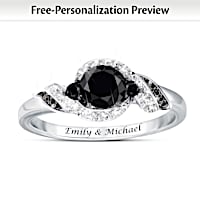Midnight Romance Diamond And Topaz Personalized Ring