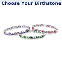 15-Carat Simulated Diamond Bracelet With Crystal Birthstones