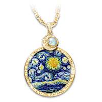Genuine Rainbow Moonstone Starry Night Pendant Necklace