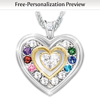"Always In My Heart" Personalized Family Birthstone Locket