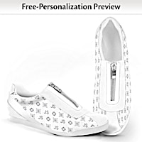 Personalized White Canvas Women's Shoes With Your Initials