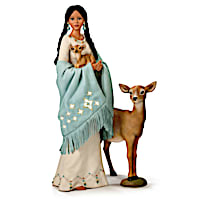 Maiden Portrait Doll With Deer Figures And Illuminated Shawl