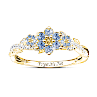 "Forget Me Not" Simulated Blue Gemstone Remembrance Ring