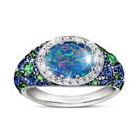 1.5-Carat Genuine Australian Opal Triplet Opal Mystique Ring