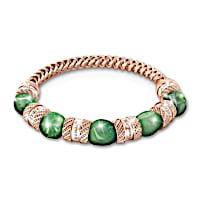 "Tranquil Treasure" Jade And Copper Stretch Bracelet