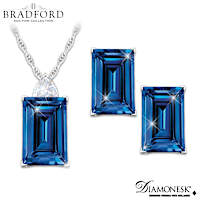 The American Dream Diamonesk Pendant Necklace & Earrings Set