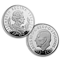 Queen Elizabeth II And King Charles III Memorial Silver Coin