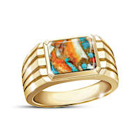 2-Carat High Noon Turquoise And Spiny Oyster Ring