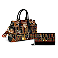 Charles Wysocki Cat Art Handbag And Wallet Set