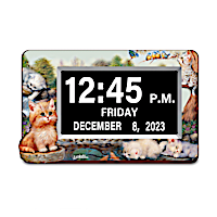 J&#252;rgen Scholz Kitten Art Easy-Read Digital Clock