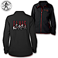 "Elvis Takes The Stage" Women's Zippered Fleece Jacket