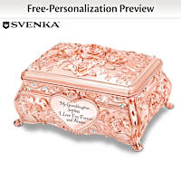 Personalized Sculpted Rose Music Box For Granddaughter