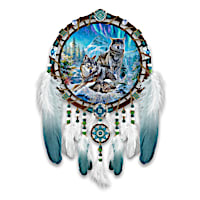Abraham Hunter Wolf Art Dreamcatcher With Fiber-Optic Lights