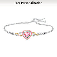 Personalized Spinning Birthstone Bracelet For Granddaughter