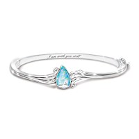 Genuine Diamond And Lab-Grown Opal Remembrance Bracelet