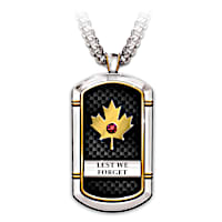 Maple Leaf Dog Tag With 24K Gold Accents Saluting Veterans