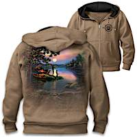 "Off The Beaten Path" Hoodie With Fishing Art By James Meger