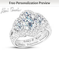 5-Carat Alfred Durante Genuine White Topaz Bridal Ring Set